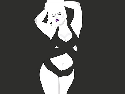 Hottie With A Body art body curvy flat vector illustration pop colour texture vector women