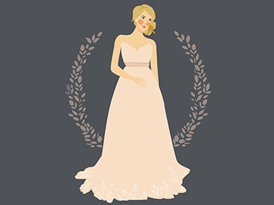 Blush Wedding Dress blush dress bride custom illustration dress flower thank you card wedding wedding dress wedding invitation