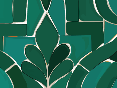 Moroccan Tiles cartoon illustration leaves moroccan pattern tiles vector