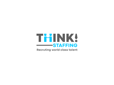 Think staffing branding design logo