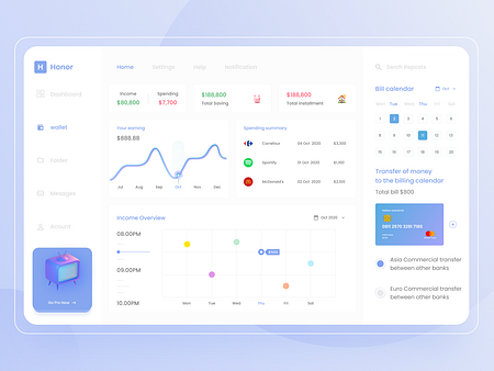 Honor wallet application view by Bayu Aji Sadewa on Dribbble