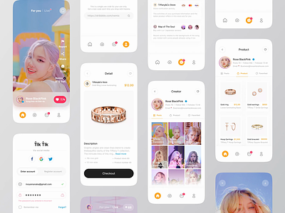 Tik Tik ( social network and music video ) mobile app 💃 animation app design application brand chat clean dance influencers instagram message mobile social app search snapchat social network socialmedia stories streaming service tiktok twitter ui