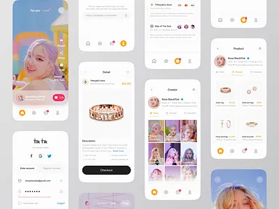 Tik Tik ( social network and music video ) mobile app 💃 animation app design application brand chat clean dance influencers instagram message mobile social app search snapchat social network socialmedia stories streaming service tiktok twitter ui