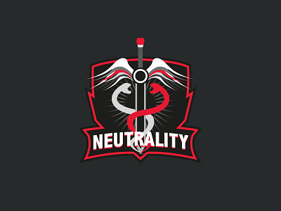 E-Corp Neutrality - Logo E-Sport e sport esport esports logo gaming gaminglogo logo shield snake sword vector wings