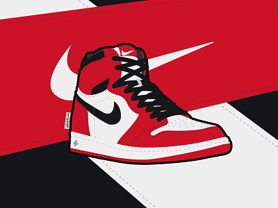 Jordan 1 Chicago basket chicago design illustration jordan jordan 1 nike red sneakers vector
