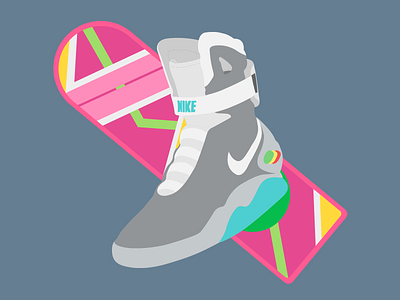 Nike Air Mag - Back to the Future back to the future design hooverboard illustration mode movie nike sneakers vector