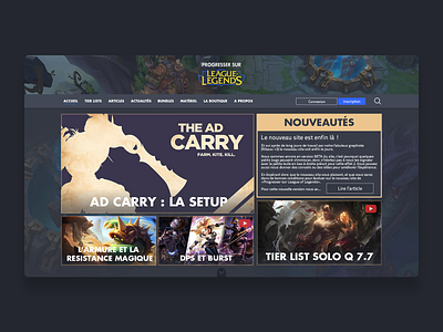 Progresser sur League of Legends - Website app branding design league of legends ui uiux ux