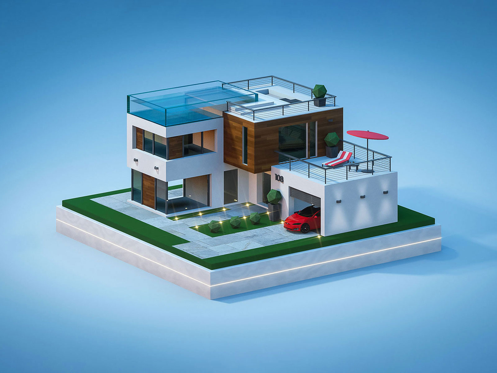 Modern House - Low poly by Yann Biaud on Dribbble