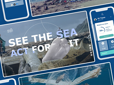 Sea to Act - Website app beach bottle branding clean design ocean plastic pollution recycle sand sea ui ux web