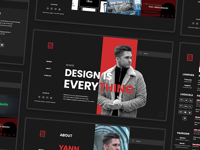 YB Personal Portfolio 2021 - Website app b branding curriculum design designer flat graphic design grid logo portfolio red typography ui ux website y yb yb graphic