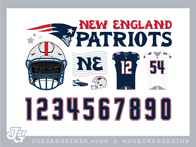 Patriots Feature Sheet flag football lettering nfl numbers patriots rebrand uniform usa