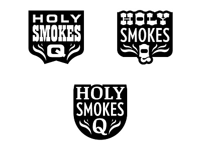 HolySmokes Logo Concept: Buckle badge bbq branding buckle concepts fire food holy logo smokes