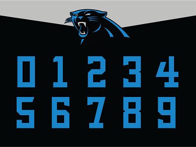 NEW Panther Uniform Numbers blue branding branding concept carolina numbers panther panthers set uniform uniform design