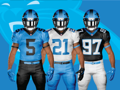 Carolina Panthers Uni Set blue branding carolina carolina blue carolina panthers football nfl nfl design numbers panthers typography