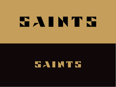 SAINTS logotype black brand branding geometic gold high contrast logo logo design logotype nfl rebrand saints typography