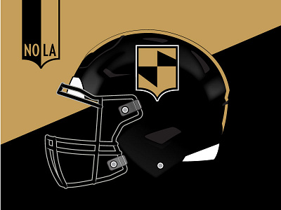 Saints Helmet + Alternate Logo black branding font football gold helmet helmet design logo nfl nola saints typography