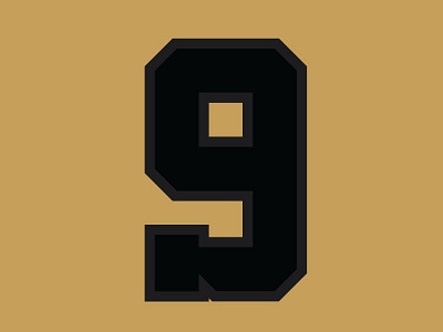 Brees Retired 9 block brees nfl retired saints typography