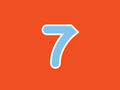 7 - Coffin 7 blue font number numbers numerals orange seven typography