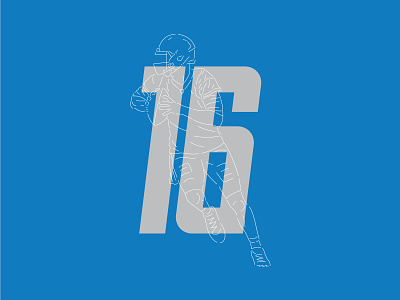 Lions #16 16 blue design detroit football illustration lions nfl numbers typography