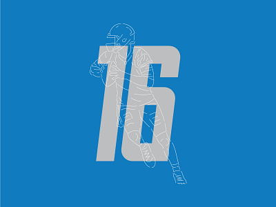 Lions #16 16 blue design detroit football illustration lions nfl numbers typography