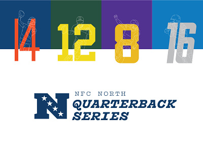 NFC North QB Series branding chicago detroit football green bay illinois illustration minneapolis minnesota nfl numbers typography wisconsin