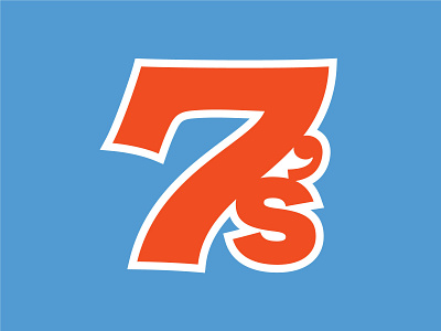 7's Avatar 7 avatar blue branding football logo nfl orange sevens typography