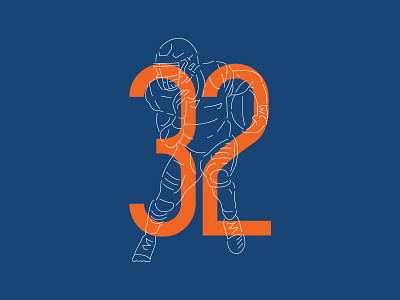 Chicago #32 bears chicago chicago bears design football illustration nfl numbers typography
