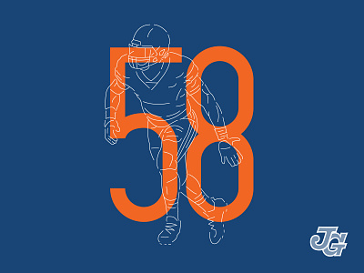 Chicago #58 bears branding chicago chicago bears football illustration layer layers navy nfl numbers orange typography