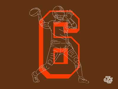 Cleveland #6 6 baker mayfield browns cleveland cleveland browns design football illustration nfl numbers qb typography