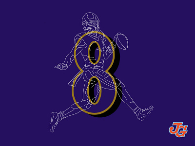 Raven #8 8 baltimore football illustration lamar jackson logo nfl numbers qb quarterback ravens typography