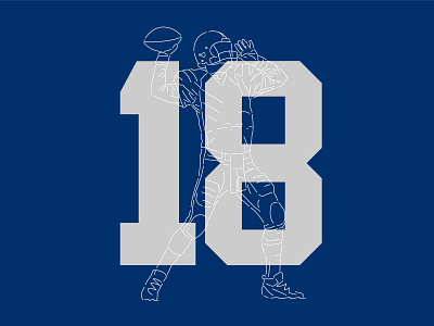 Colt #18 18 blue colts design football illustration indiana indianapolis manning nfl numbers peyton manning typography