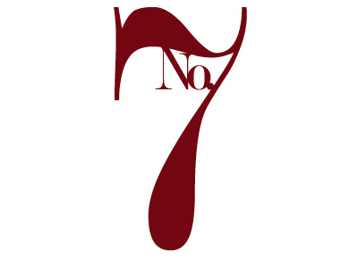 No.7 maroon no. 7 typography