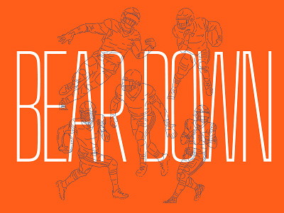 BEAR DOWN bear down bears chicago chicago bears design fields football illustration montgomery mooney nfl numbers quinn smith typography