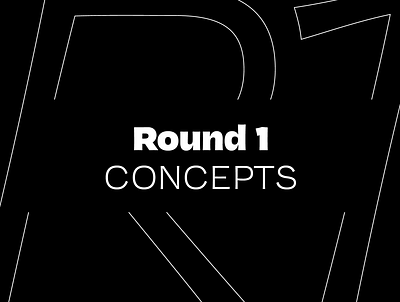 Round 1 - Cover black white branding concepts deck design logo presentation round 1 typography