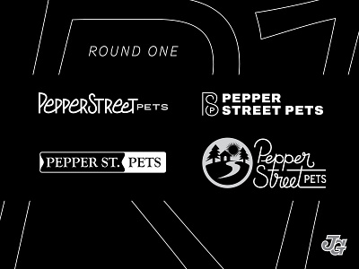 Pepper Street Pets - Round 1 concepts branding design dog football lettering logo nature pets round 1 seal street sign typography