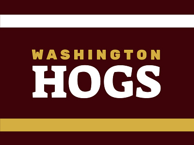Hogs + Stripes branding design football gold hogs logo maroon nfl rebrand stripes typography washington