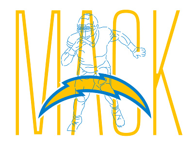 Bolt Mack bolt branding chargers design football illustration logo los angeles nfl numbers typography