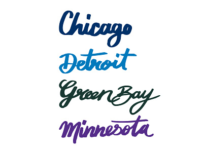 Script Test bears brush chicago chisel design detroit football greenbay illustration lettering lions minnesota nfl packers sharpie typography vikings