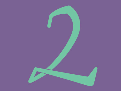 Number 2 number 2 purple teal typography