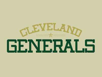 Cleveland Generals Alt Logo branding cleveland generals green mlb tan