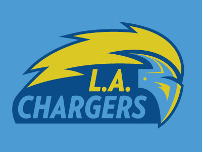 LA Chargers Primary Logo concept chargers football la chargers rebrand sports