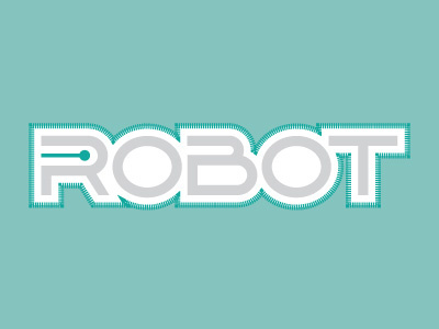 Robot Type gray green logotype robot typography