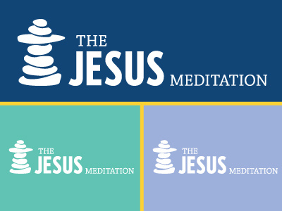 The Jesus Meditation Logo - White cross logo meditation religion rocks