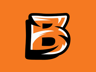 Bengals Rebrand - 'B' Icon bengal black branding identity orange stripe typogaphy