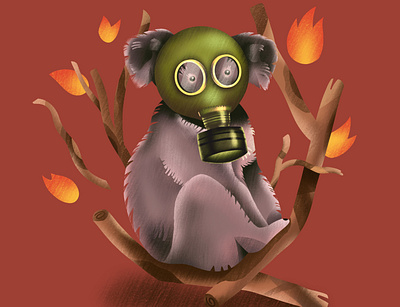 Australian Wildfire design illustration