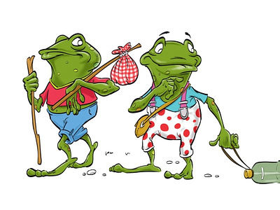 Frogs animal illustration design frog funny character humorous illustration illustration art vector