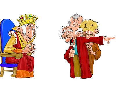 Fools and king fairy tales fools funny character humorous illustration illustration illustration art king