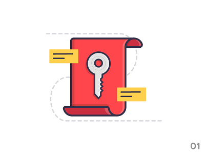 Secure Document (illustration series 01) doc document dribbble icon illustration illustrator letter lock outline paper secure