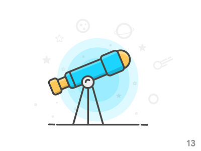 Telescope (illustration series 13) earth file icon icon set illustration illustrator planet star telescope vector