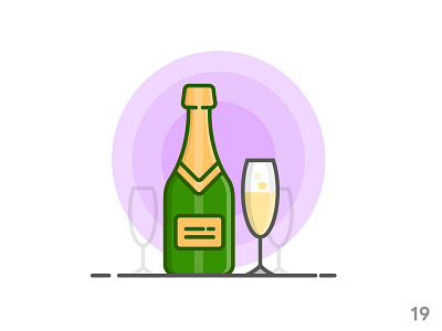 Champagne (illustration series 19) champagne event flat icon icon set outline party table ui ui illustration vector